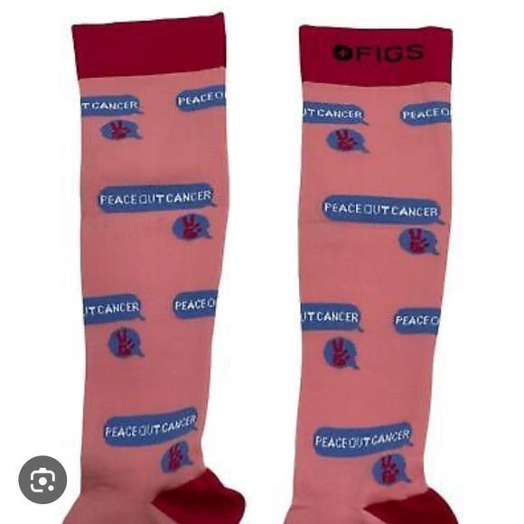 Figs compression socks Peace out Cancer - Picture 1 of 3